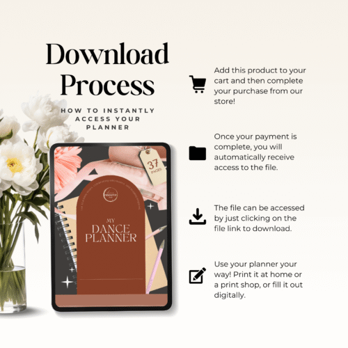 Dance Student Yearly Planner (Mocha Brown) - Image 3