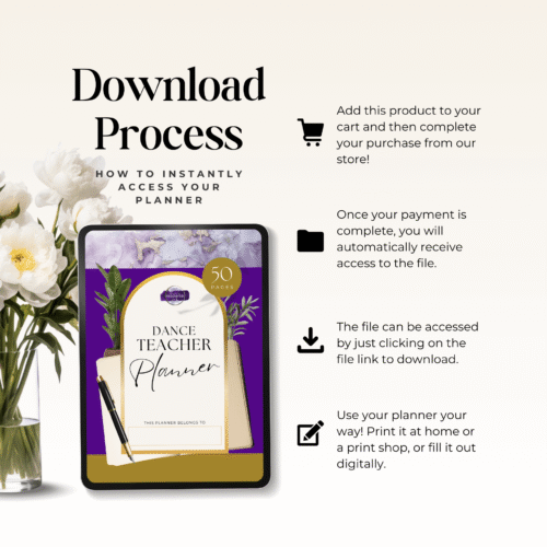 Dance Teacher Yearly Planner (Royal Violet) - Image 3